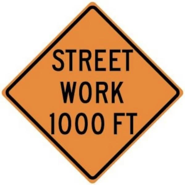 Accuform RIGID CONSTRUCT ION SIGN STREET WORK FRK371HP - main